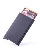 Dompet Kartu Kredit Portabel Pria Anti RFID dari Aluminium Metal, Tempat Kartu Pop Up dengan Logo Bisnis Custom
