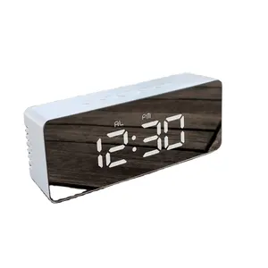 Household Digital Alarm clock with temperature Snooze Functions Hotel USB LED mirror Clock