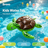 Tapis flottant géant gonflable Bravo en forme de tortue pour enfants, en PVC épaissi, écologique et durable, pour piscine, plage et jeux aquatiques