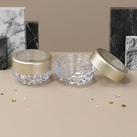 Pot vide transparent pour poudre à ongles, 3g, avec couvercle mat, pour emballage de paillettes, vente en gros