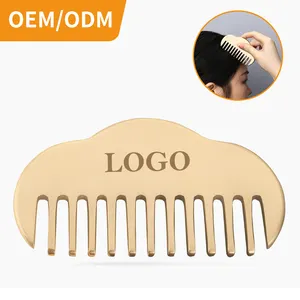 Hot Selling Real Copper Gua Sha Massage Hair Comb Custom Logo Head Massager Brass Scalp Gua Sha Comb meridian comb