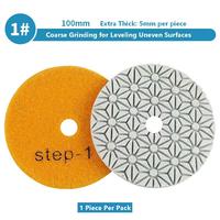 Tampons de polissage diamantés TGS 3 étapes pour polissage à l'eau, disques de ponçage rapide pour marbre et granit, 4 pouces, pour meuleuse d'angle