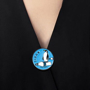 Sming pimleri korumak deniz hayvanları emaye Pin nükleer kirlilik çevre koruma yaka rozeti penguen köpekbalığı alaşım - Product Image 3