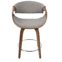 Mid-Century Modern Hoher Barhocker Gepolsterter Drehbarer Schwarzer Barhocker Holz Barhocker für Küche Bars Café