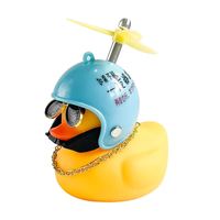 CQHZJ Canard Jaune Petit et Robuste, Canard Noir et Rose, Canard Moto avec Casque pour Voiture et Vélo