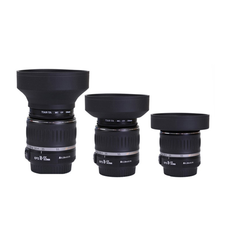 DSLR Camera Accessories 3 in 1 Lens Hood 3-Stage Rubber Camera Lens Hood 55mm 58mm 62mm 67mm 82mm