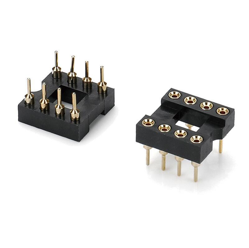 20 Zoccoli Tondi Placcati Oro Per IC 8 Pin DIP – Adattatori Per Saldatura - Foto 2