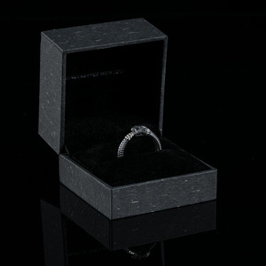 Black Velvet <b>Ring</b> <b>Box</b> Elegant Jewelry Packaging with Lid Rectangle Shape for <b>Rings</b> Handcrafted Design - Product Image 3