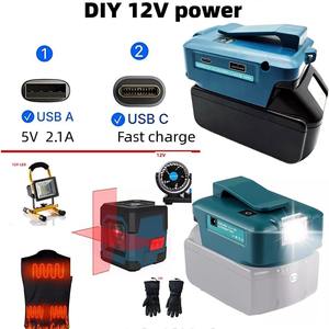 Adaptador para Batería de Litio <span class=keywords><strong>Makita</strong></span> 144V/18V <span class=keywords><strong>ADP05</strong></span> con LED Tipo-C US B - Product Image 2