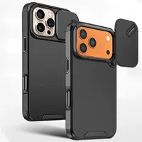 Coque de protection antichoc mate avec cache coulissant pour appareil photo pour iPhone 17, 16, 13, 15, 14, 11, 12 Pro Max Plus, 16e, 17 Air