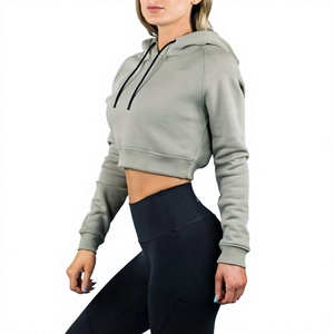 Sudadera Corta Informal para Mujer Stitch Lab, Color Sólido, Manga Larga, Tejida, Transpirable, para Invierno, 100% Algodón Felpa - Product Image 3