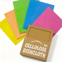 Ensemble de torchons en cellulose végétale gaufrée, biodégradables, réutilisables, colorés, pour le nettoyage domestique
