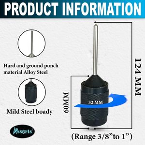 Large Universal Transfer <b>Punch</b> Aligner Tool 3/8 To 1 Inch Self Centering Hole Locator Hardened Steel Metalworking - Product Image 2