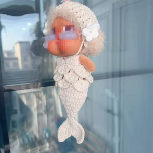 Solo Ropa: Conjunto de Sirena Hecho a Mano para Muñeca Crybaby de 13CM, Estilo Fiesta Canción del Atardecer, con Colgante y Ropa de <span class=keywords><strong>Bebé</strong></span> <span class=keywords><strong>Llorón</strong></span>, Ropa de Pescado Tejida - Product Image 6