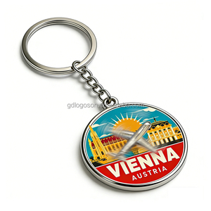 Porte-clés Souvenir en Métal Avion Rotatif <span class=keywords><strong>Vienne</strong></span> <span class=keywords><strong>Autriche</strong></span> Salzbourg pour Cadeaux - Product Image 2