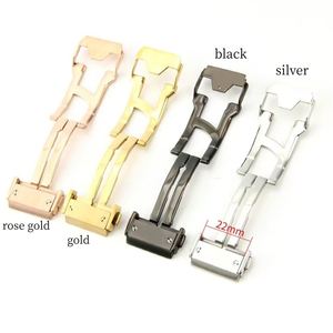 Hebilla de <span class=keywords><strong>Reloj</strong></span> Clásica de Acero Inoxidable de 18 mm, 20 mm, 22 mm, 24 mm, Cierre Plegable Compatible con Relojes <span class=keywords><strong>Hublot</strong></span>/Big Bang - Plateado, Dorado, Negro - Product Image 3