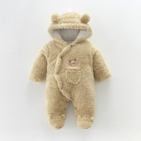 Combinaison de bébé en velours de coton d'hiver pour nouveau-né, combinaison de ramper pour l'extérieur