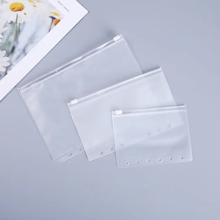 Tas penyimpanan PVC transparan terlaris untuk kartu bisnis tas harian Notebook wisatawan, aksesori perencana kantung catatan