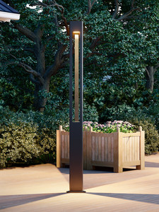 เสาโคมไฟสวนทองเหลืองทันสมัย ไฟ LED แสงวอร์มไวท์ 2700K IP65 AC 220V พร้อมเซ็นเซอร์ตรวจจับความเคลื่อนไหว พลังงานแสงอาทิตย์ ปรับความสว่างได้ สำหรับใช้ภายนอกอาคาร - Product Image 1