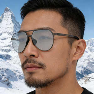 Gafas de sol de aviador Ks-3978 para hombre, lentes de nailon polarizadas, protección Uv400, estilo Retro para exteriores, montura negra, Metal y plástico - Product Image 3