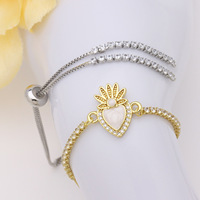Bracelet ajustable en cuivre plaqué or 18 carats Kadi, fait main, avec zircons colorés, chaîne maille ras du cou, accessoires de mode DIY