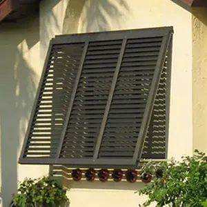 AS2047 revestimento do pó alumínio bahama persianas exterior manual grelhas bahama obturador toldo janela sombreamento exterior preto branco