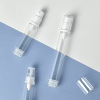 Botol Semprot Vakum AS 5ml 10ml 15ml Grosir, Botol Semprot Plastik Mini Transparan dengan Pompa Putih Bening