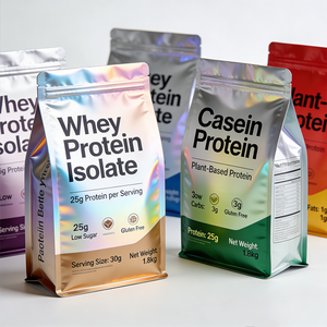 Bolsa de Embalaje para Proteína de Suero con Logotipo Personalizado, 250g 500g, Bolsa Desechable con Sellado Térmico para Proteína <span class=keywords><strong>en</strong></span> <span class=keywords><strong>Polvo</strong></span>, Empaque Individual, Bolsa de Fondo Plano - Product Image 1