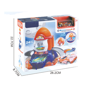QS Kids DIY City Theme 24-Piece ABS Plastic Flexible Tracks Die Cast Model Racing <span class=keywords><strong>Car</strong></span> Wash Toy <span class=keywords><strong>Parking</strong></span> Lot Track Game 3+ Years - Product Image 6