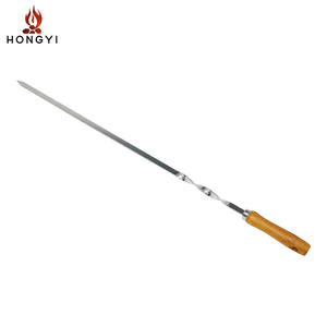 Brochettes en acier inoxydable Hongyi 55 cm 10 mm 2 mm, outils de barbecue plats pour la cuisson en extérieur, accessoires de barbecue durables et réutilisables - Product Image 2