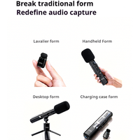 Kit d'équipement de podcast avec microphone sans fil professionnel 2.4G, micro-cravate portable pour jeux avec réduction active du bruit pour utilisation en studio
