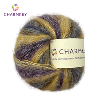 30g de fil mélangé mohair super doux couleur teintée segmentée pour le tricotage à la main pour les projets de crochet d'écharpes de vêtements tricotés