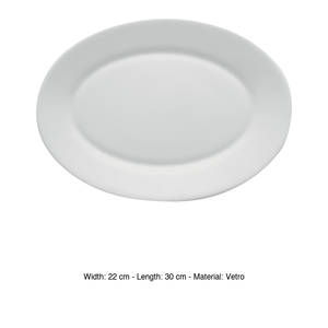 Bandeja de Servir Ovalada Toledo 30 × 22 cm, Cristal Blanco Bormioli Rocco - Product Image 3