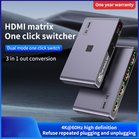 Commutateur vidéo Xput 3 entrées 1 sortie, boîte de commutation d'affichage HD 4K pour console de jeu PS5, projecteur TV, ordinateur, commutation multi-écrans
