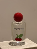 Flacons de parfum personnalisés en verre borosilicate de haute qualité 50 ml avec pastèque à l'intérieur, tête de pulvérisation à vis avec bouchons à bille