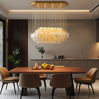 Lustre en albâtre LED de luxe, design moderne, décoration intérieure, luminaire suspendu, villa, maison
