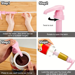 プラスチック食品グレード28/400ゴールドシロップポンプ10mlディスペンサー25.4 Oz/ 750mlシロップボトルと互換性があります - Product Image 5