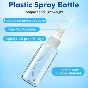 Bouteilles de <span class=keywords><strong>voyage</strong></span> à vaporiser approuvées, flacons vaporisateurs à fine brume format <span class=keywords><strong>voyage</strong></span> pour liquides, bouteilles en plastique transparentes rechargeables vides avec étiquettes - Product Image 3