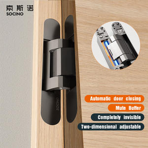 SOCINO Matt Schwarz Grau 3D Einstellbare selbst schließende hydraulische Soft Close versteckte Tür scharnier Hardware Verdeckte versteckte Tür scharnier - Product Image 1