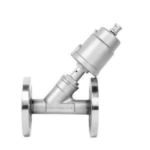 Válvula de esquina neumática de acero inoxidable 304 resistente a altas temperaturas Tipo Y con brida para válvulas de control de vapor Categoría