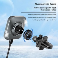 Nouveau chargeur de voiture sans fil magnétique MagSafe 15W à moule privé avec support de téléphone en alliage d'aluminium ABSPC