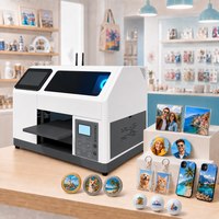 Impresora UV Mini A5 para Negocios en Casa, para Artículos Pequeños, Fundas de Teléfono, Pelotas de Golf, Llaveros Acrílicos, Impresión Plana Automática