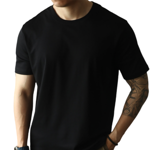 T-shirt 100% anni '50 in cotone suima con ammoniaca in tessuto doppio lato 220gsm 190gsm nero - Product Image 1