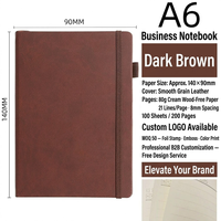 Carnet promotionnel portable en cuir PU A6 avec sangle élastique, personnalisable avec logo, idéal comme cadeau d'affaires, bloc-notes et journal de bord – Vente en gros
