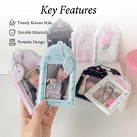 Porte-cartes pendentif idole 3 pouces style coréen pour étudiante, avec pendentif ailes mignonnes, pour carte d'étudiant