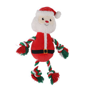 2022 New Christmas Pet Toys Fluffy Plush Rope & Tug renna Squeaky Chew Dog Toys - Product Image 6