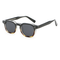 Lunettes de soleil à monture épaisse dégradé orange, monture intégrale, en stock, protection UV400 TR90, personnalisables OEM