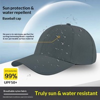 Gorra de Béisbol Deportiva Unisex de Nailon Transpirable e Impermeable, Color Sólido, para Pesca al Aire Libre, 6 Paneles, Resistente a la Lluvia Intensa, para las 4 Estaciones