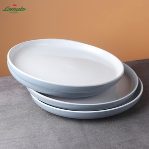 Vente en gros d'assiettes en céramique grises rondes pas cher 10.5 pouces Offre Spéciale assiette alimentaire en céramique prêt à expédier plaques en céramique indiennes pour le soudage - Product Image 6