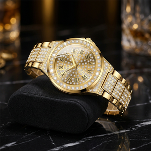 Reloj de Lujo Hip Hop con Diamantes Luminosos de Cuarzo a Bajo Precio, Esfera con Pedrería, Relojes <span class=keywords><strong>para</strong></span> Hombre con Incrustaciones de Moissanita, Reloj <span class=keywords><strong>para</strong></span> Hombre - Product Image 1